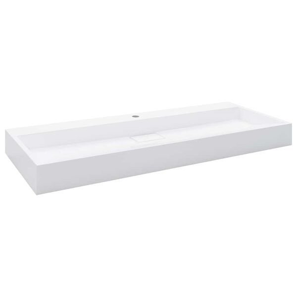 vidaXL Wash Basin 47.2"x18.1"x4.3" Mineral Cast/Marble Cast White