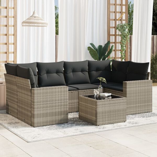 vidaXL Garden Sofa Set Light Grey, Dark Grey