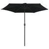 vidaXL Garden Parasol Black Aluminum, Steel, Polyester 106.3 x 96.9 inches