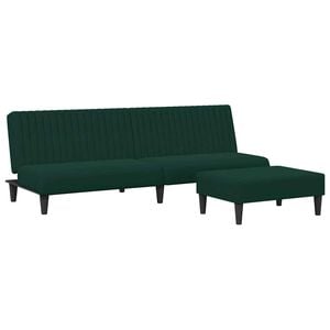 vidaXL Sofa Set Dark Green Velvet (100% polyester), wood, plastic Compact
