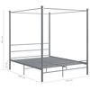 vidaXL Bed Frame Gray Powder-coated metal Double Classic/Traditional