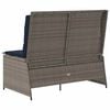 vidaXL Garden Bench with Cushion Gray Poly rattan