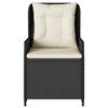 vidaXL Reclining Garden Chair Black PE rattan Standard outdoor chair size