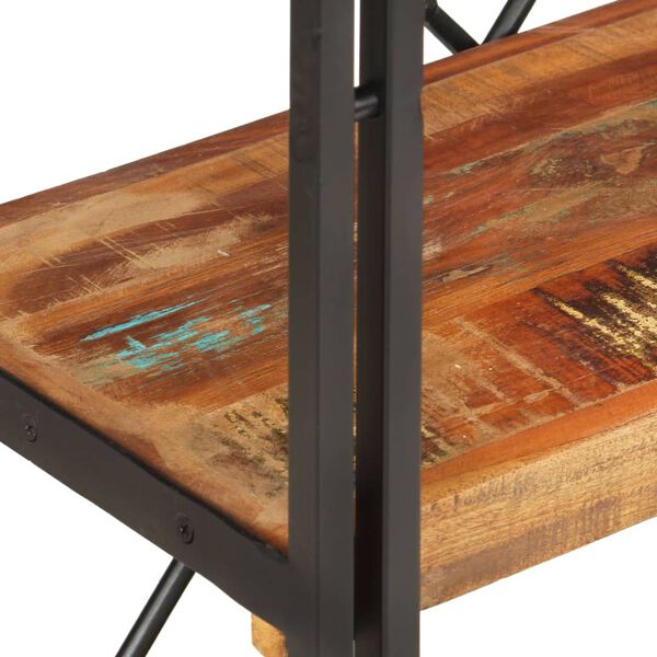 vidaXL Bookcase Mixed color finish Solid reclaimed wood, powder-coated steel