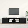 vidaXL TV Cabinet 2 pcs Black Oak 31.50 x 13.78 x 14.37 in