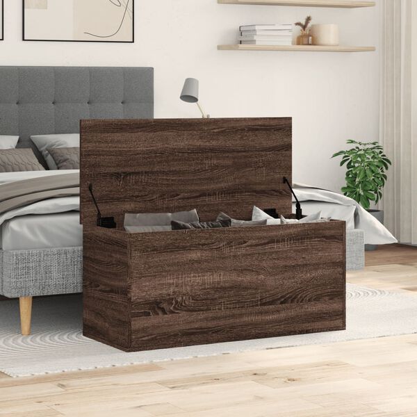 vidaXL Storage Box Brown Oak Engineered Wood Medium Rectangular Modern