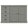 vidaXL Sideboard Grey Solid pine wood, engineered wood, metal