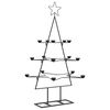 vidaXL Metal Christmas Tree Black Powder-coated steel Medium Collapsible