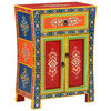 vidaXL Sideboard Mixed Color Solid Mango Wood Small Sideboard