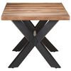 vidaXL Dining Table Honey Solid acacia wood, rubberwood, powder-coated steel