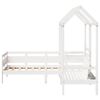vidaXL Day Bed And Bench Set White Solid Pine Wood