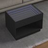 vidaXL Coffee Table Black Engineered wood, glass 27.6 x 19.7 x 19.7 in