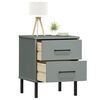 vidaXL Bedside Cabinet Grey Solid pine wood Compact Drawers