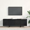 vidaXL TV Cabinet Black Oak 47.24 x 11.81 x 15.94 in Engineered Wood