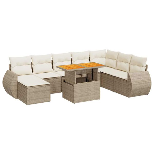vidaXL Garden Sofa Set Beige, Cream white