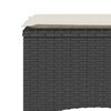 vidaXL Patio Sofa 2-Seater with Table and Stools Black Poly Rattan