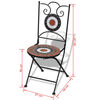 vidaXL Patio Furniture Terracotta, White Powder-coated iron, ceramic