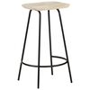 vidaXL Bar Stool Set of 2 Bleached wood and black metal