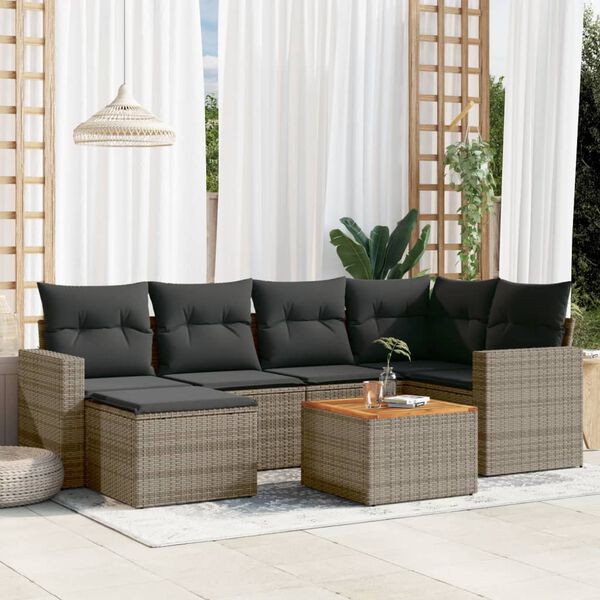 vidaXL Garden Sofa Set Gray