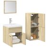 vidaXL Bathroom Furniture Set Sonoma Oak, White Engineered Wood, Ceramic
