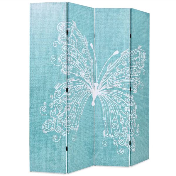 vidaXL Folding Room Divider 63.0x66.9" Butterfly Blue