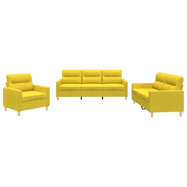 vidaXL Sofa Set Light Yellow