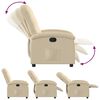 vidaXL Recliner Chair Cream 100% Polyester, Metal, Plywood