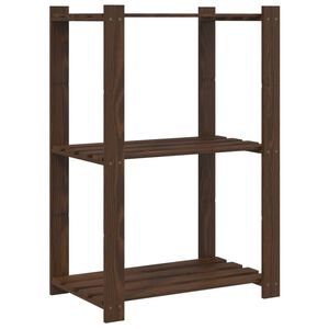 vidaXL 3-Tier Storage Rack Brown 23.6x15.0x35.4" Solid Wood Pine
