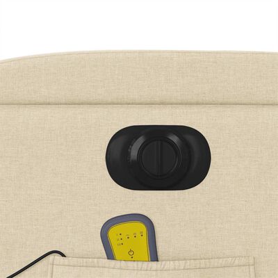 Close-up of back of recliner with power dial and a small pocket