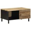 vidaXL Coffee Table Black Solid rough mango wood, iron Medium