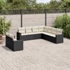vidaXL Garden Sofa Set Black PE Rattan Large Adjustable Feet