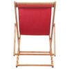 vidaXL Beach Chair Red Solid Eucalyptus wood, Polyester Medium Foldable