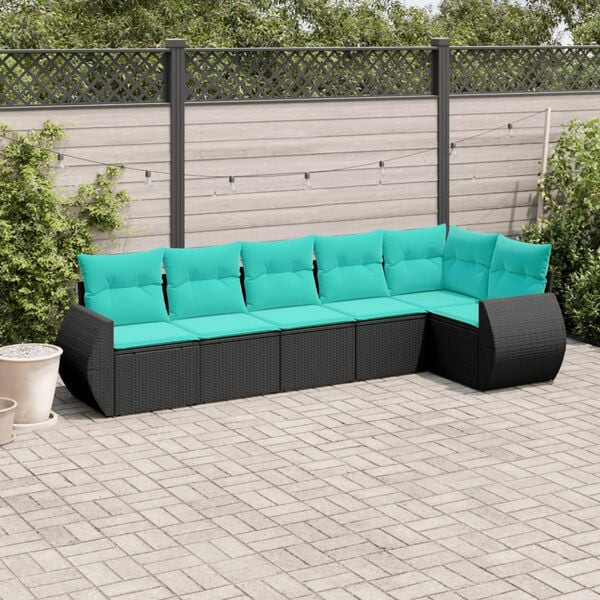 vidaXL Patio Sofa Set Black PE rattan Modular Garden Sofa Set
