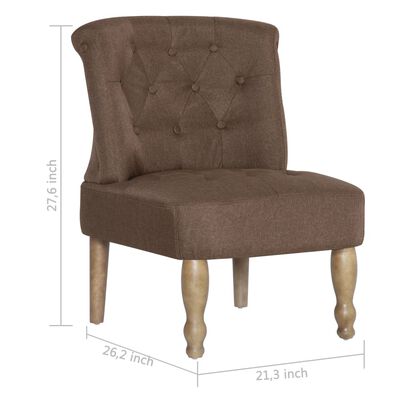 vidaXL French Chairs 2 pcs Brown Fabric