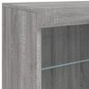 vidaXL Sideboard Grey Sonoma Engineered wood, glass Medium Sideboard