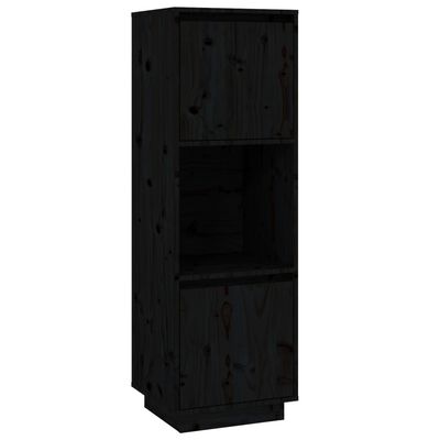vidaXL Highboard Black 15"x13.8"x46.1" Solid Wood Pine
