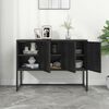 vidaXL Sideboard Black Steel Medium Sideboard Rectangular Modern