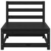 vidaXL Middle Sofa Black Solid Pinewood Medium Modular Outdoor Sofa