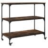 vidaXL Kitchen Trolley Smoked Oak 40.2"x19.7"x37.4" Engineered Wood