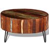 vidaXL Coffee Table Multicolor Reclaimed solid wood, Iron 27.6 in diameter