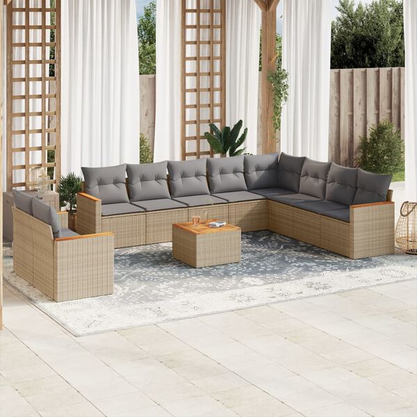 vidaXL Garden Sofa Set Mix Beige
