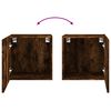 vidaXL TV Wall Cabinet Set of 2 Smoked Oak Engineered Wood Medium