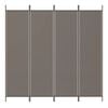 vidaXL 4-Panel Room Divider Anthracite 78.7"x78.7" Fabric