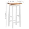 vidaXL Bar Stool Set of 2 Oak and White