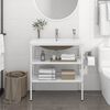 vidaXL Washbasin Frame With Basin White Ceramic, Powder-coated Iron Medium