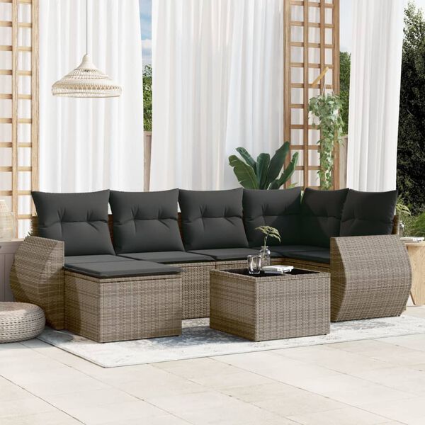 vidaXL Garden Sofa Set Grey