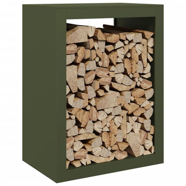 vidaXL Firewood Rack Green 23.6x15.7x31.5" Steel
