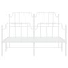 vidaXL Bed Frame White Powder-Coated Steel 53.1 x 74.8 in Bed Frame