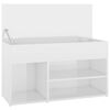 vidaXL Shoe Bench High gloss white Engineered wood Medium