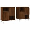 vidaXL Sideboard Set of 2 Brown Oak Engineered wood, metal